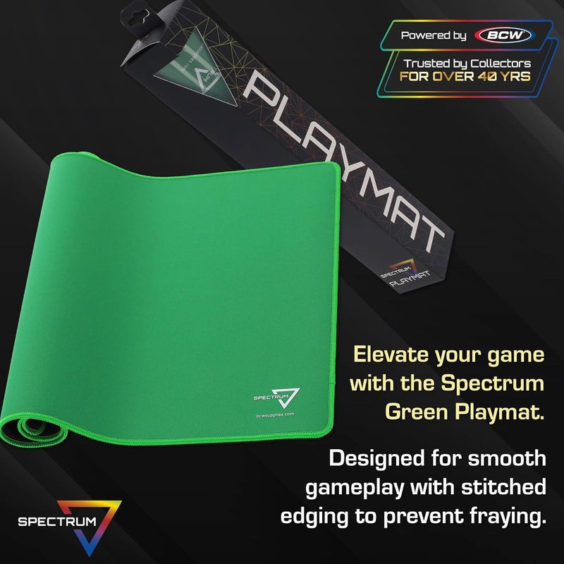 BCW Spectrum Playmat – Green (24" x 14") | Stitched Edges for Durability | Ideal for TCG, Tabletop Gaming & Magic: The Gathering - Image 2